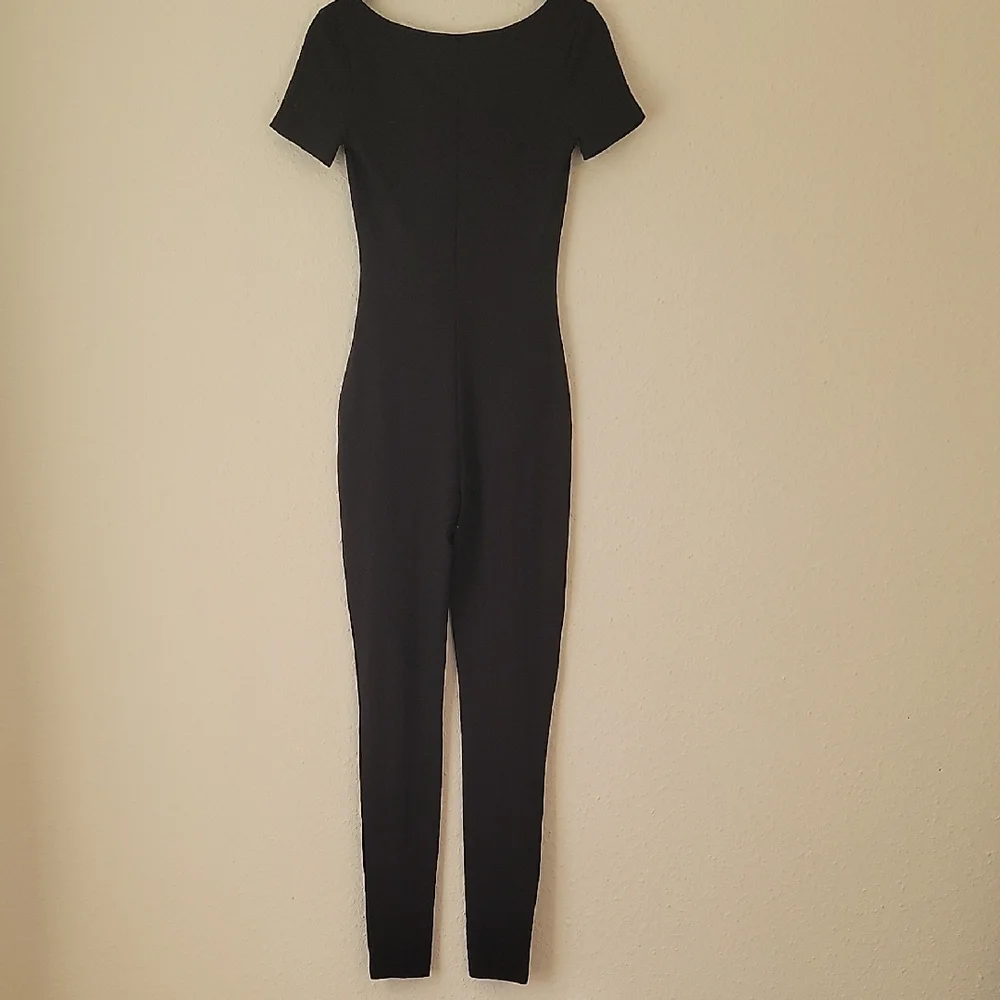 SHEIN Black Fitted Jumpsuit with Short Sleeves Size XS - Picture 2 of 6